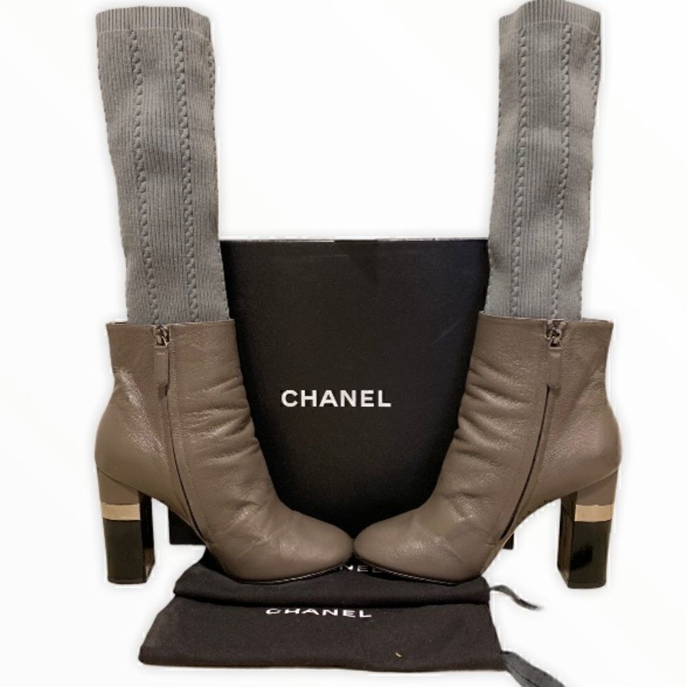 ❤️SOLD❤️CHANEL Leather Sock Boots | 38 EU |